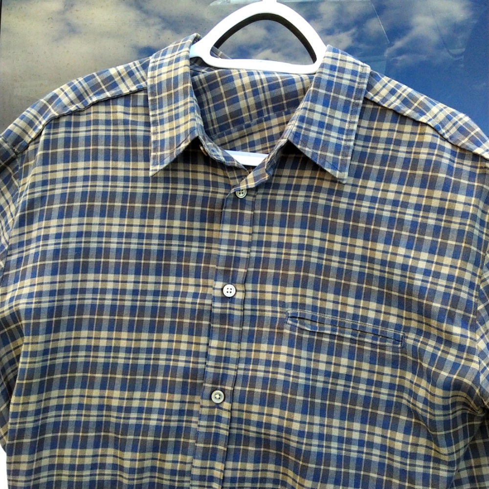 John Varvatos plaid button down